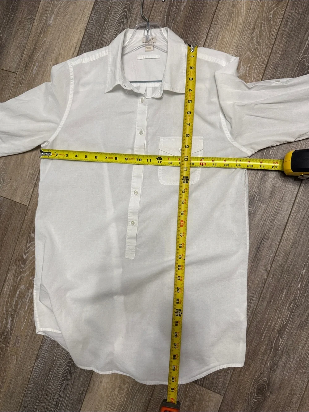 #10)  J. Crew White Casual Half Button-Down Shirt. (Please check photo #4)